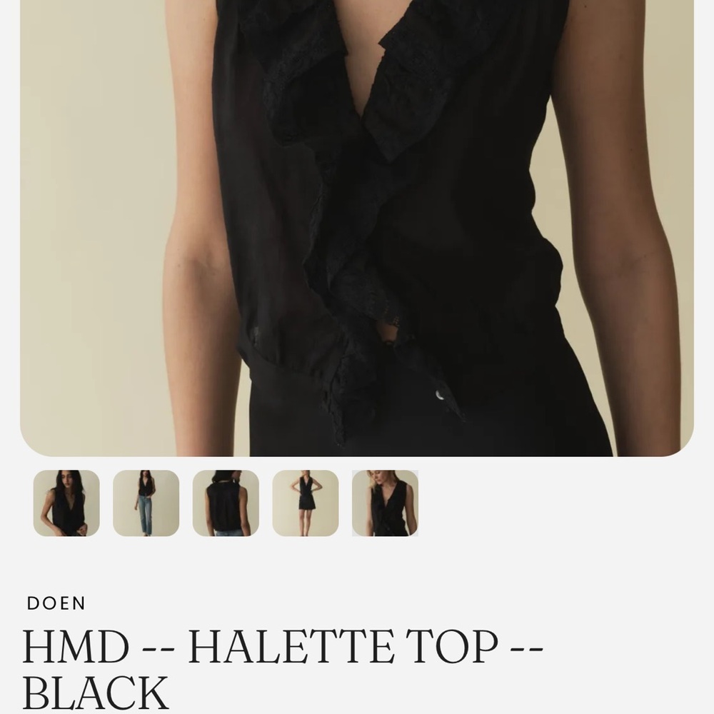 Doen Black Ruffled Blouse